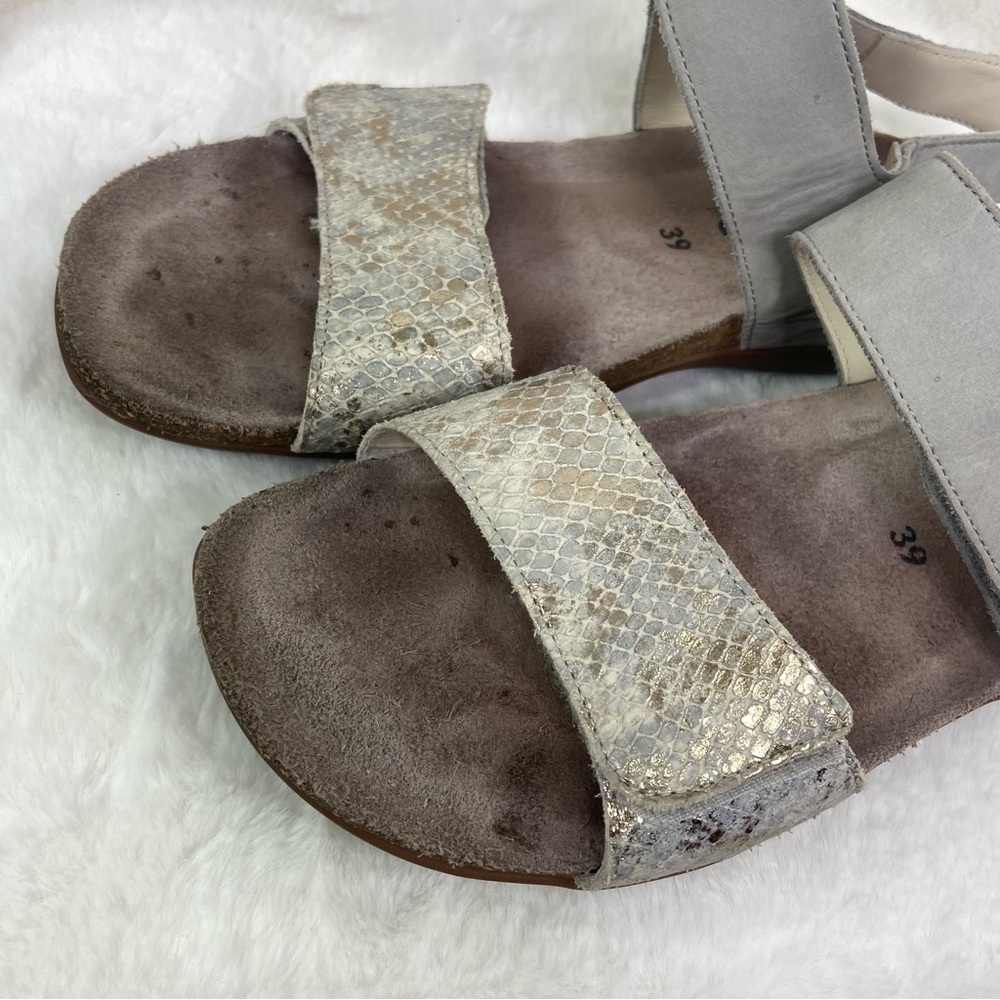 Mephisto Shimmer Gold Gray Python Snakeprint Leat… - image 2